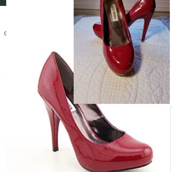 red small heel shoes